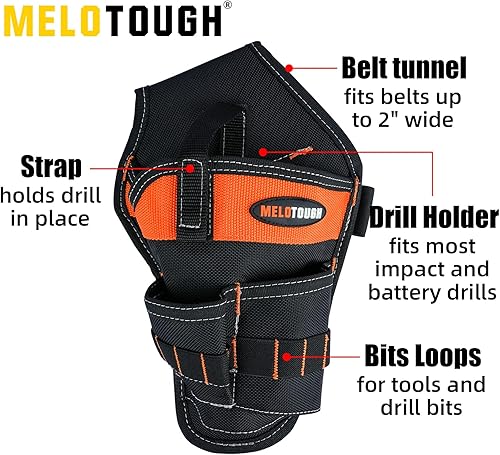 Miniatura 2 de MELOTOUGH Funda de taladro inalámbrica para cinturón izquierdoderecho para cinturón de herramientas, bolsa de taladro, funda de destornillador de