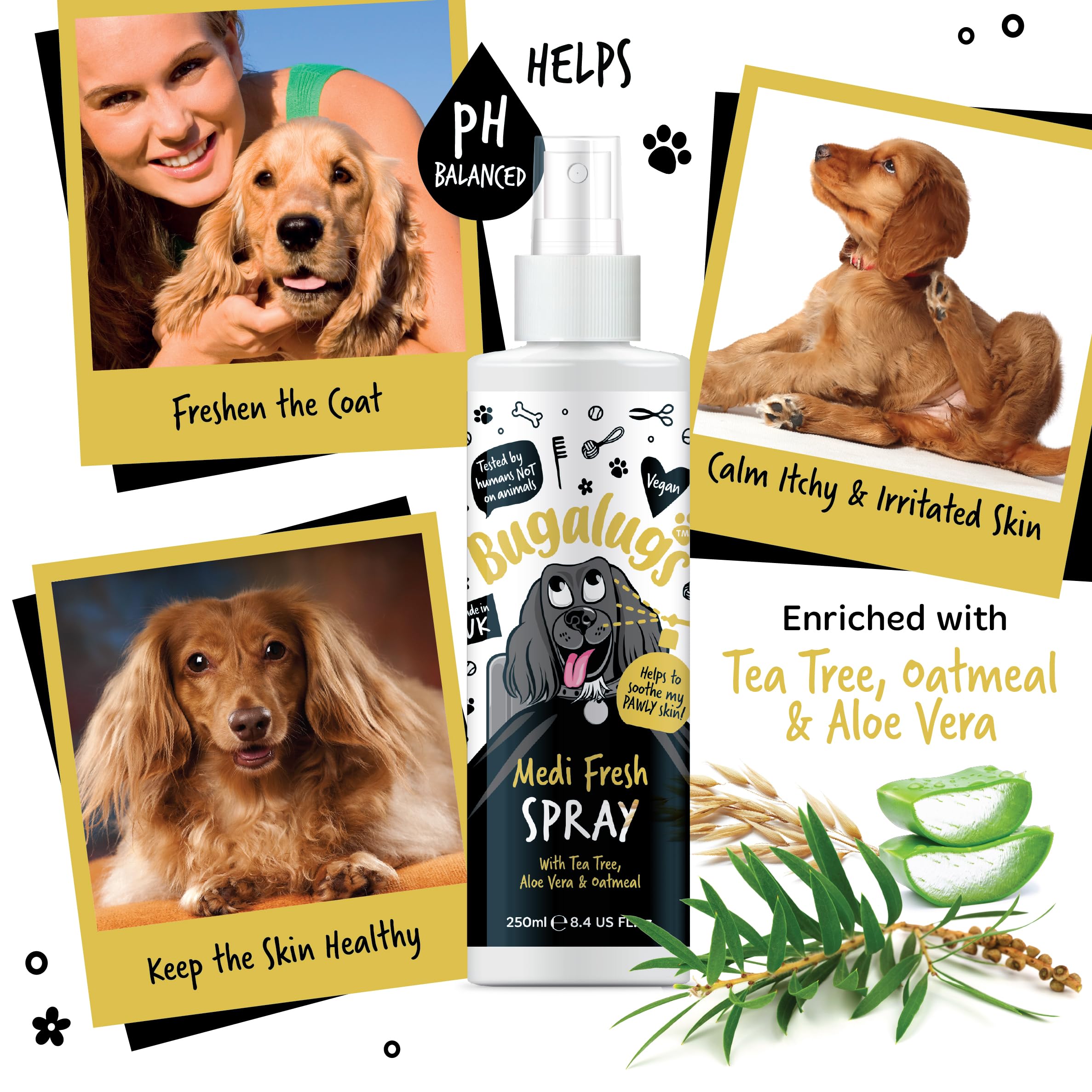 BUGALUGS Dog Shampoo for Itchy Skin Medi Fresh Natural Safe Sensitive Formula - Soothing Skin Cooling For Skin Irritation and anti itch - Image 3