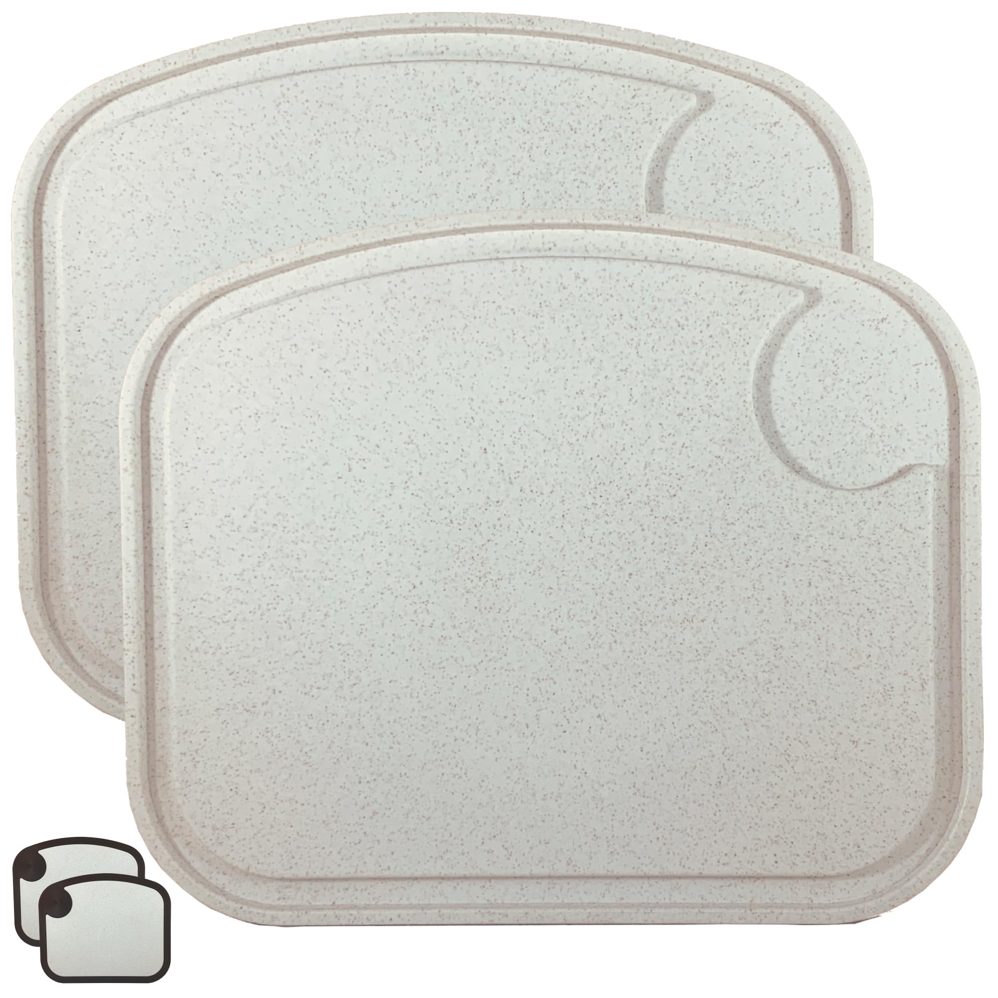 Kid Plates or Toddler Plates and Cutting Board Plate Set -of- 2 | Unbreakable | Wheat Straw | Dinnerware Sets as Reusable Plates for Kids (White)