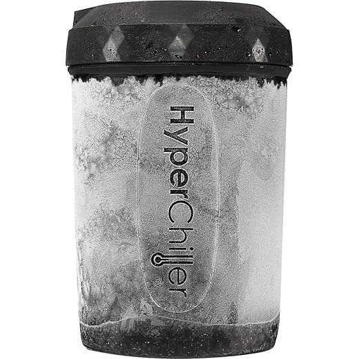 HyperChiller HC2 Patented Iced Coffee/Beverage Cooler, NEW, IMPROVED,STRONGER AND MORE DURABLE! Ready in One Minute, Reusable for Iced Tea, Wine, Spirits, Alcohol, Juice, 12.5 Oz, Black