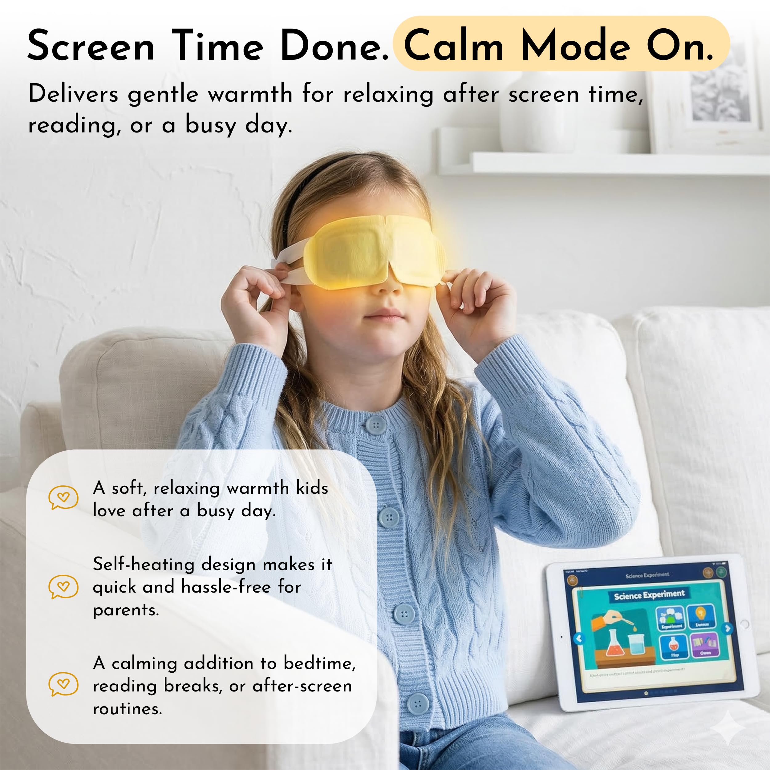 GlamBaby Warmy Winks Self-Heating Eye Mask for Kids, 30 Individual Units