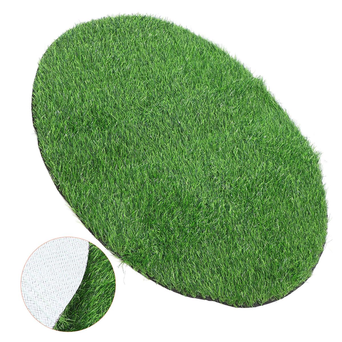 YARNOW Kunstrasen Matte Rund 80cm Durchmesser für Garten Terrasse und Küche als Tischdeko und Schachtabdeckung aus Kunststoff