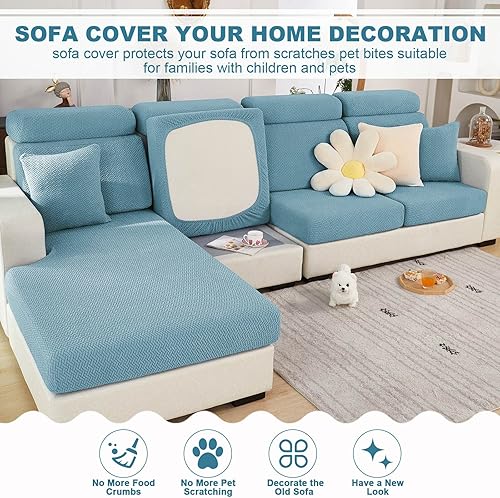 Vista 19 de MIFXIN Fundas de cojín para sofá, funda elástica universal para sofá en forma de L, funda elástica universal para sofá seccional, protector
