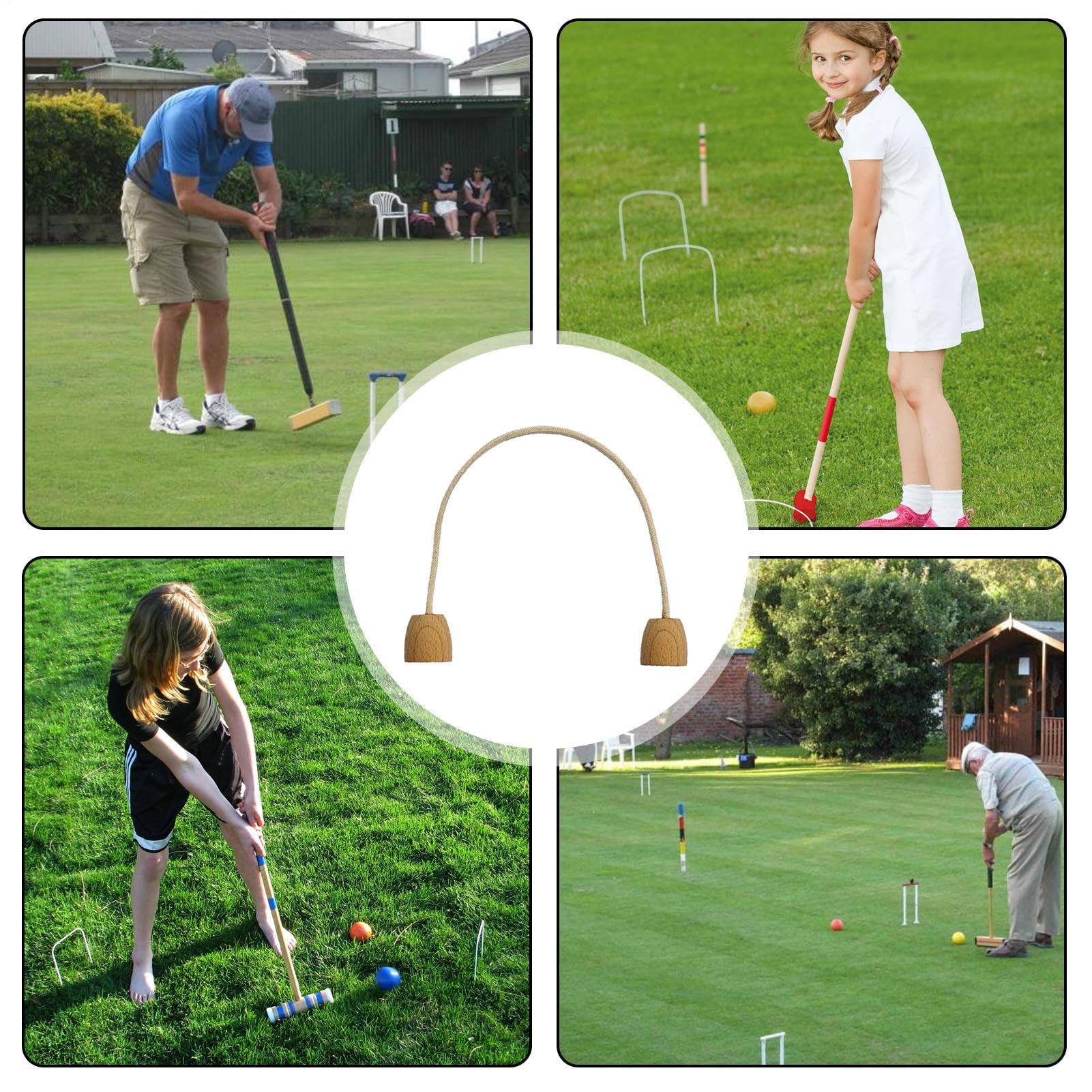 Kit de Jeu pour Joueurs familiaux - Wickets de Croquet d'intérieur de 7,08 x 5,9 Pouces de Corde de Croquet, Design léger, kit d'activité de Coordination | pour la Maison, Le Salon, la fête