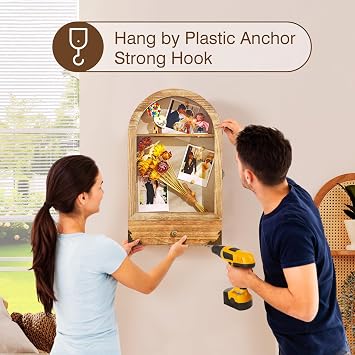 DGWJSU Shadow Box Frame 10x16 Large Shadow Boxes Display Cases with Linen Back and Removable Shelves and Drawers, Picture Frame Wedding Bouquet Memorabilia Medals Photos, Christmas Decorations Gifts