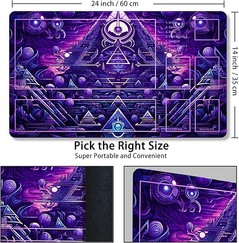 Miniatura 133 de MTG Playmat, Free Storage Bags, 24 x 14 Inches, TCG & Board Game Mat with Zones