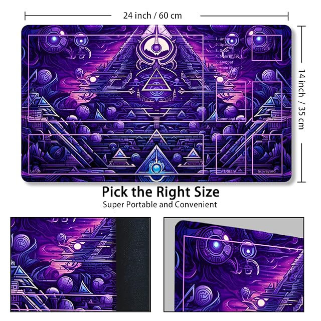 Foto 3 de 5 de Malqiqi Magic Game Mat 61.0 x 35.6 cm con zonas, bolsas de almacenamiento gratis para MTG