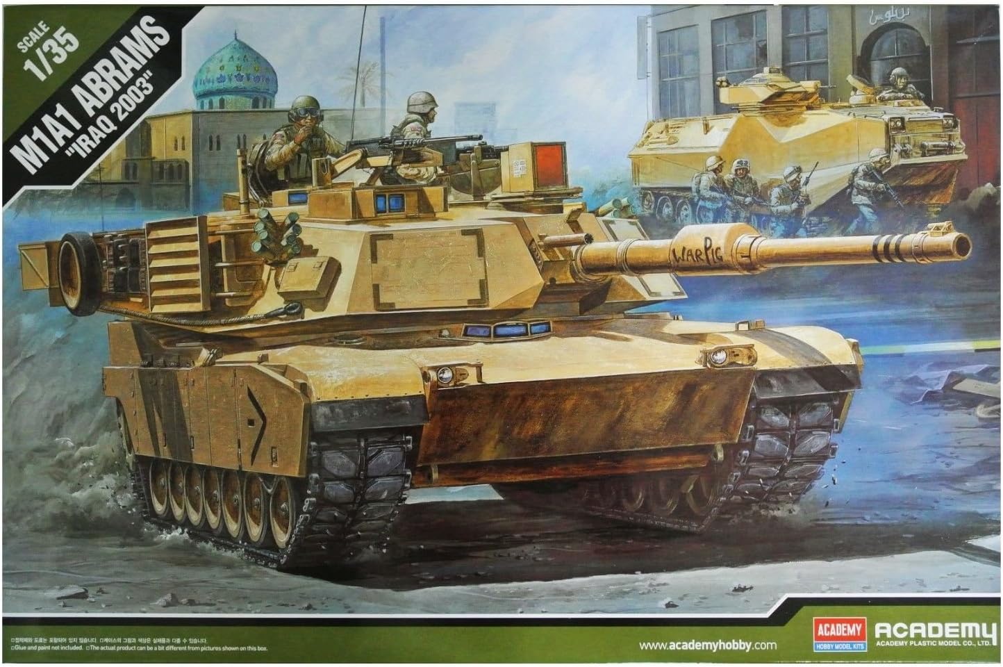 Academy Hobby Plastic Model Kit M1A1 Abrams Iraq 2003 Tank 1/35 Scale 13202 Nib