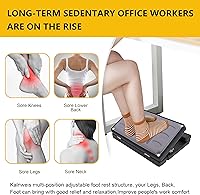 Vista 6 de Reposapiés ajustable debajo del escritorio, taburete ergonómico para uso en oficina con masaje (PB-Gris)