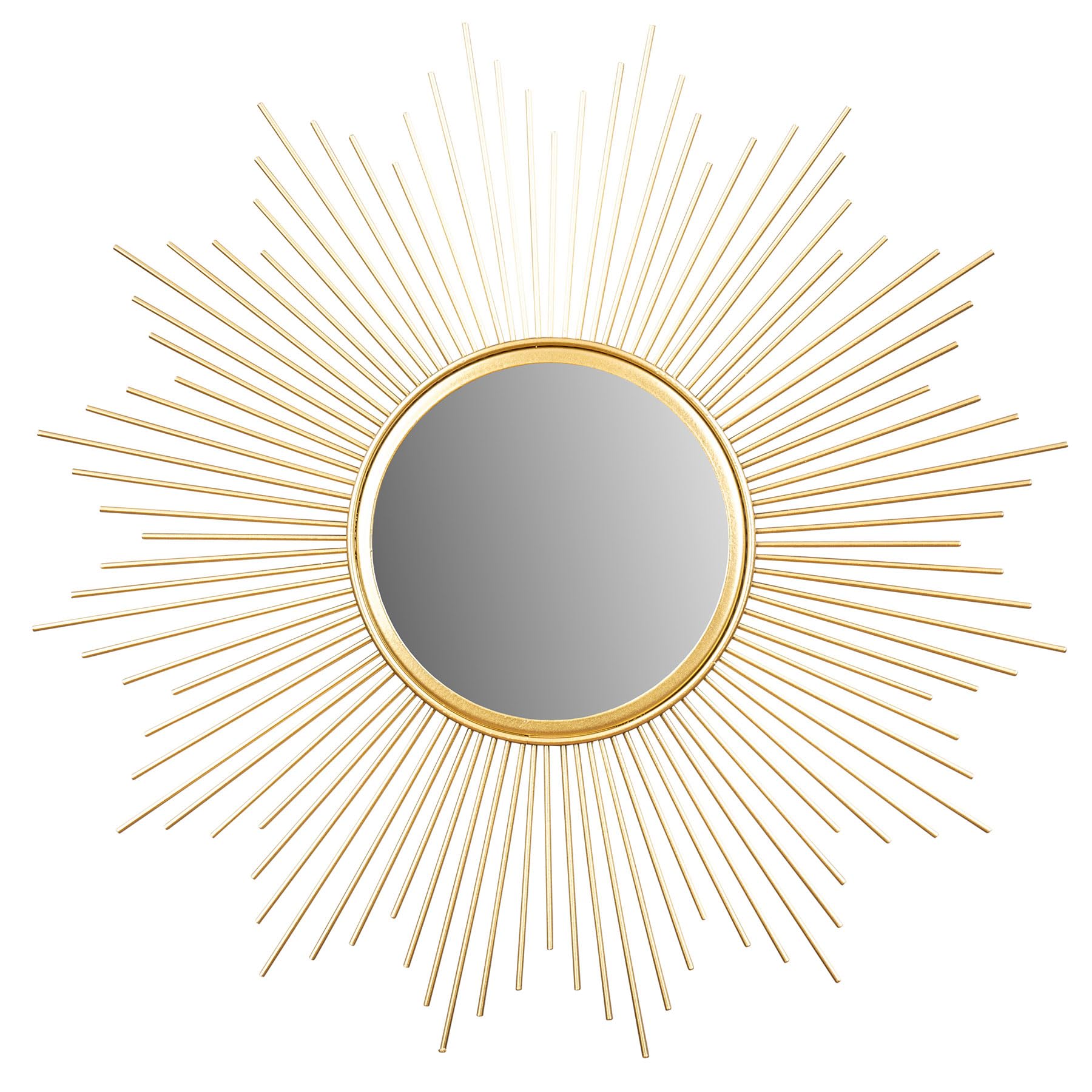 levandeo Specchio da sole dorato, diametro 50 cm, in metallo, decorazione con sole dorato, specchio da parete