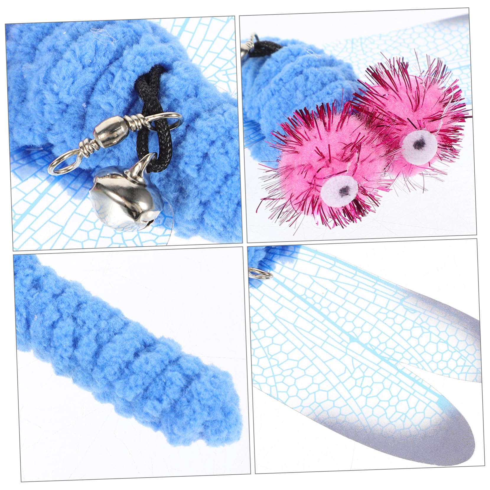 minkissy 15 pezzi Cat Teaser Bacchetta giocattolo coniglio giocattoli sfusi gatto verme giocattolo Cat Toys libellula gatto sostituzione gatto bacchetta allegati coniglietto giocattoli per conigli