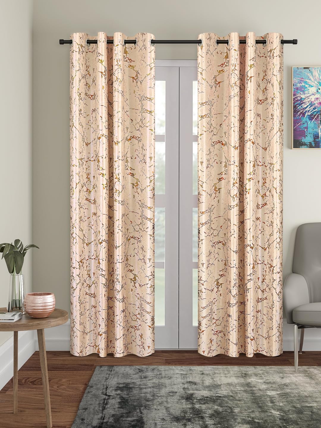 Amazon Brand - Solimo Polyester Knitting Foil Long Door Curtains (Pack of 2, 9 Feet, Brown) (B0C652JHTX) Amazon Price History, Amazon Price Tracker