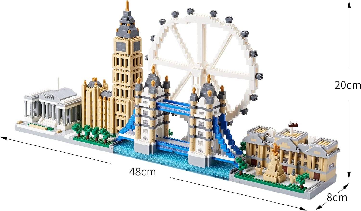 Kadablk Architecture Series Mini Bricks for Adults and Teens, London Skyline Collection 3430 PCS,Micro Mini Blocks Set Model Kit,Landmark Model
