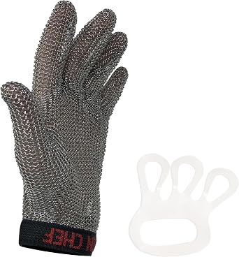 KLEEN CHEF Stainless Steel Cut Resistant Gloves | Heavy Duty, Butcher Glove for Cutting Meat, Fishing, Chopping, Shredding