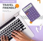 CATIGA 12 Digit Desktop Calculator Basic Desk Calculator with Large LCD Display, Big Buttons, 4 Function, Solar and Battery Dual Power, for Office, School, Home, SD-1292 Purple