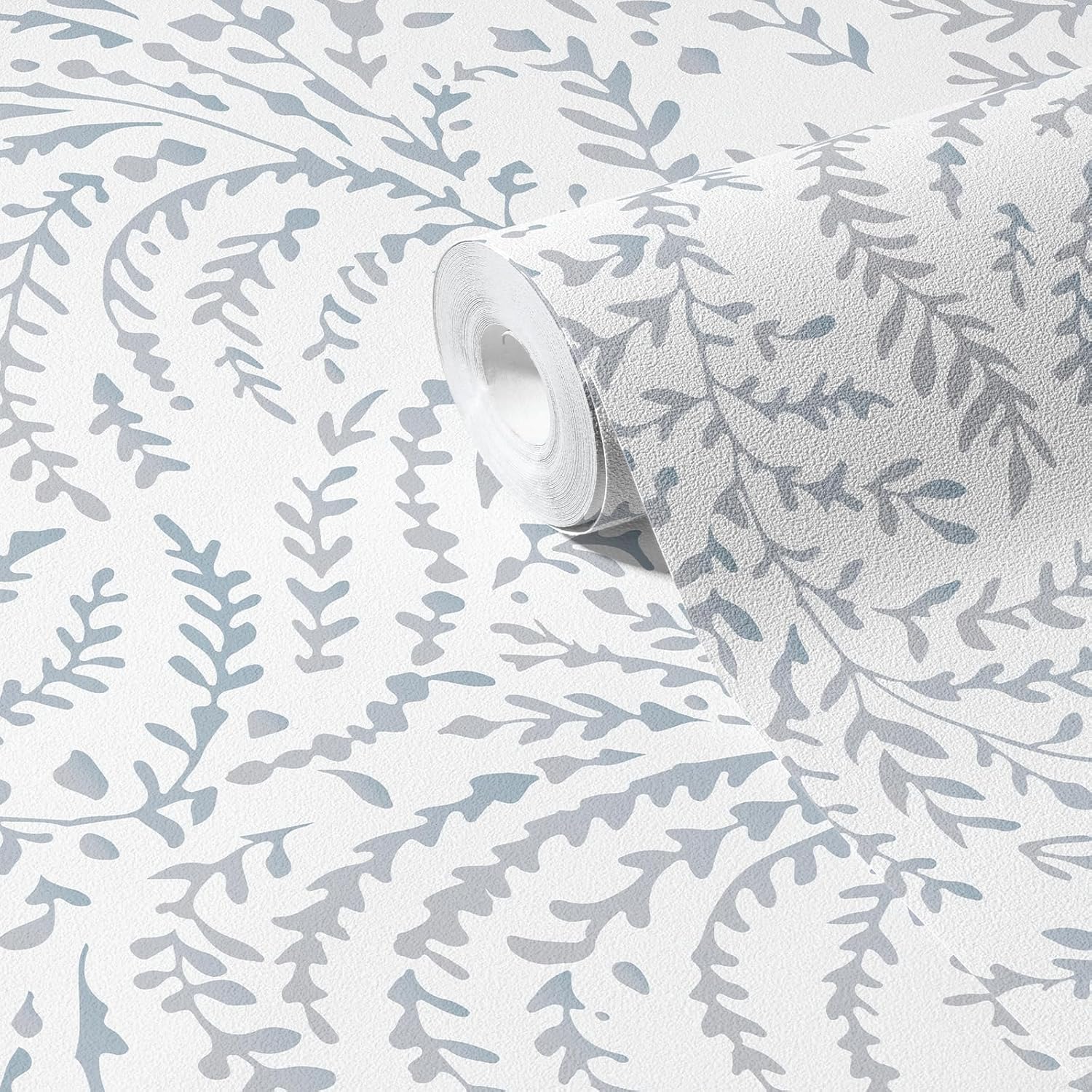 Botanical Peel and Stick Wallpaper Vintage Blue Contact Paper Leaf Boho Removable Wallpaper (Blue, 17.3"x 472.44")