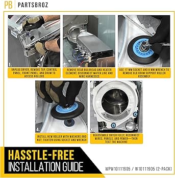 Amazon.com: PartsBroz DC97-16782A Dryer Drum Roller (4-Pack