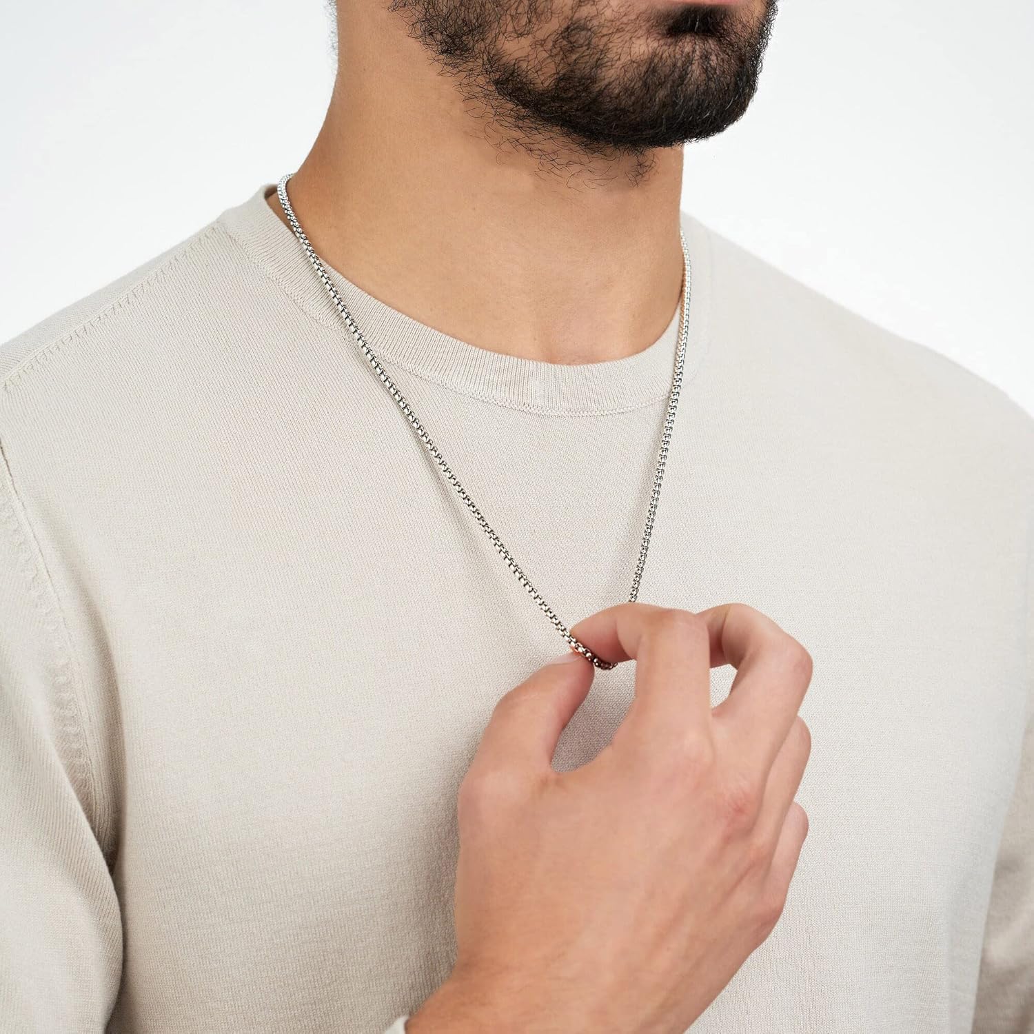 OCHCOH 925 Sterling Silver Clasp 2mm2.53mm Gold | Silver Box Chain for Men Women Silver Chain Necklace for Men Women 16, 18, 20, 22, 24, 26, 30 Inch - Image 2