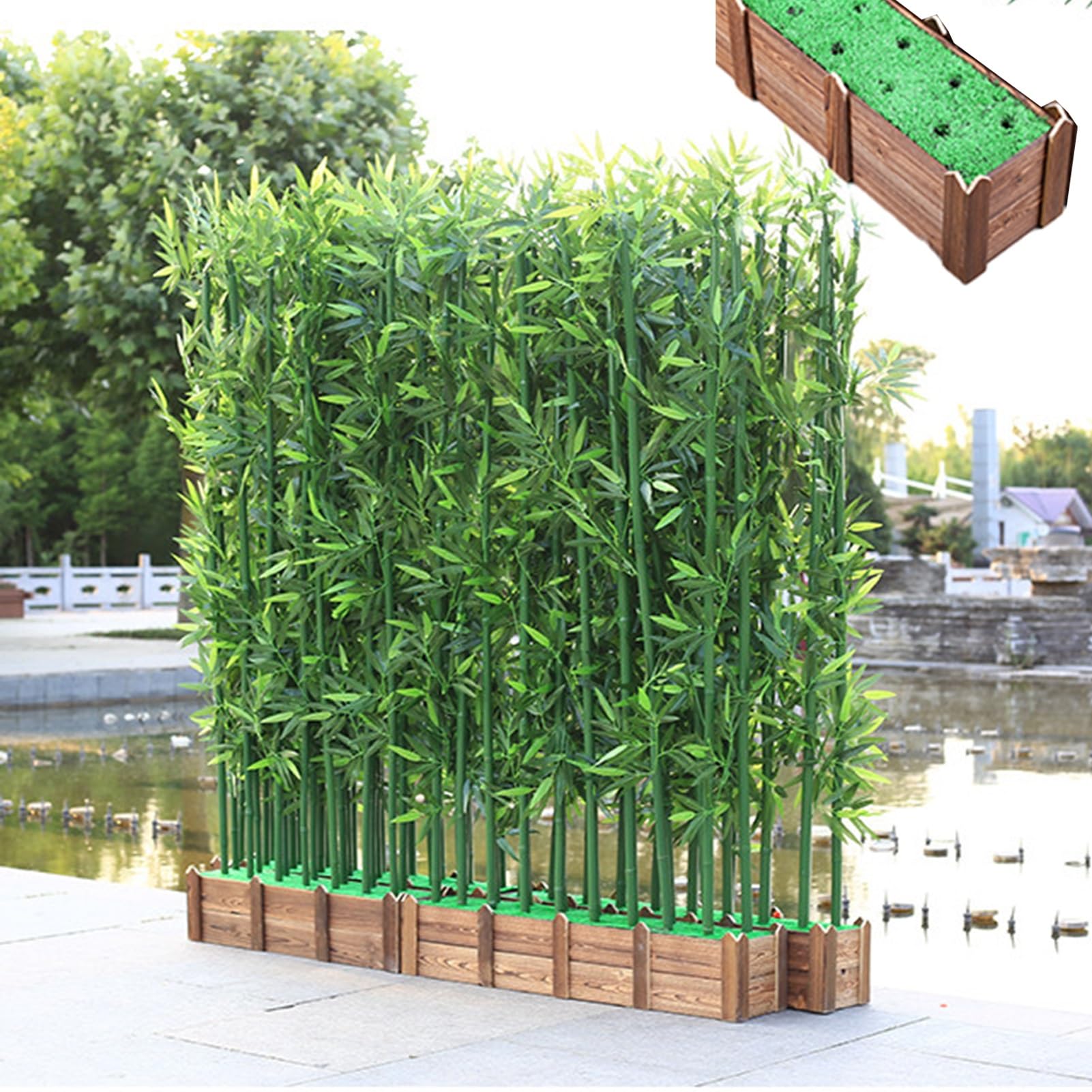 Amazon.de: KNstlicher Bambus Knstlicher Sichtschutzzaun Des Gartens mit  Basis, Knstliche Bambuspflanze Als Raumteiler und Sichtschutz, Zuhause  Knstliche Grne Bambusbume ( Color : Base- 1.2m-20 pole , Size
