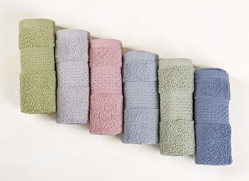 Cleanbear Pure Cotton Wash Cloths Face Cloths, 6 Colors per