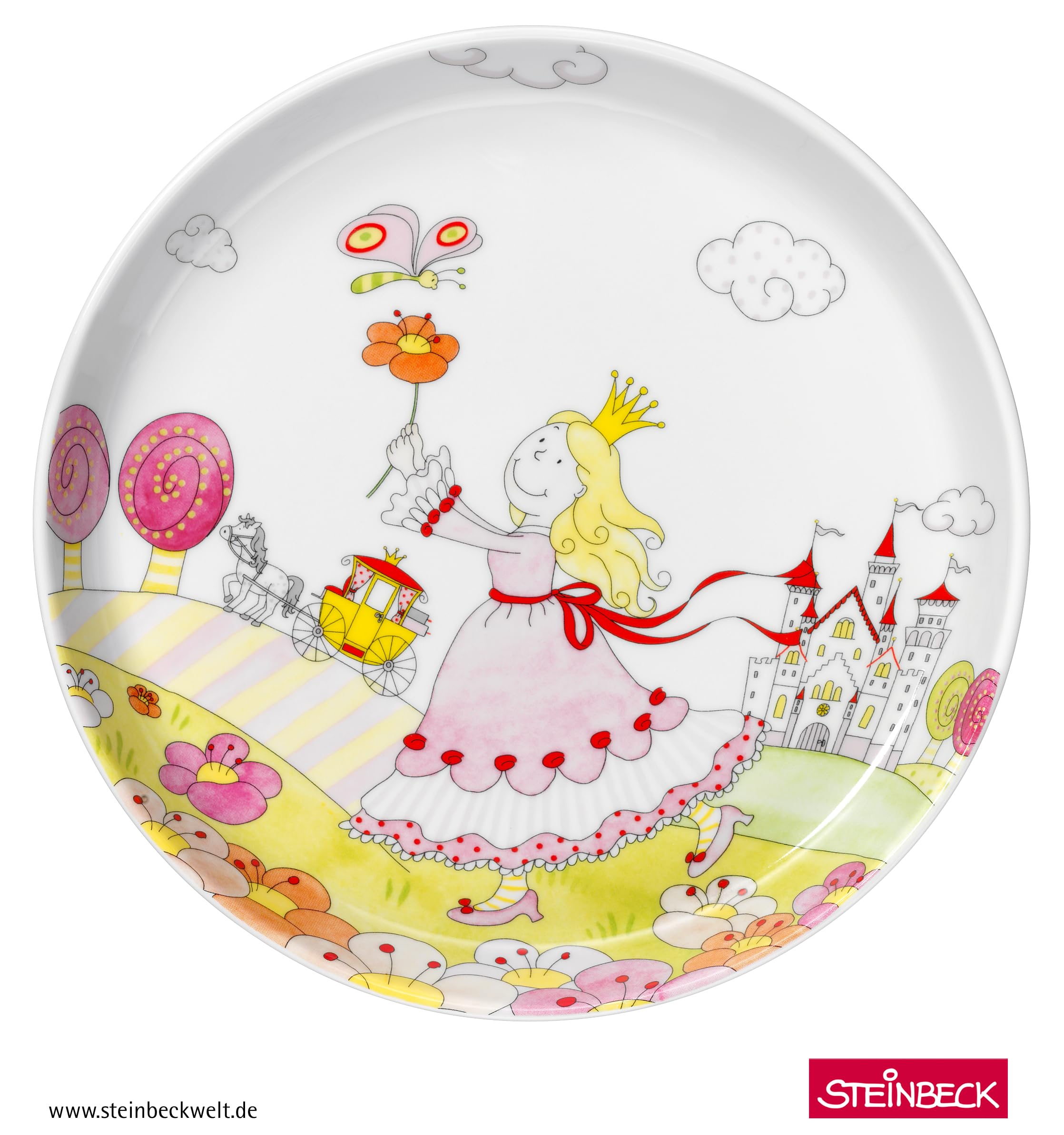 WMF Prinzessin Anneli Kindergeschirr Set 6-teilig mit Gravur – mit Namen – Porzellan Teller & Müsli-Schale mit Kinderbesteck – Kinder-Geschirrset für selbstständiges Essen ab 3 Jahren
