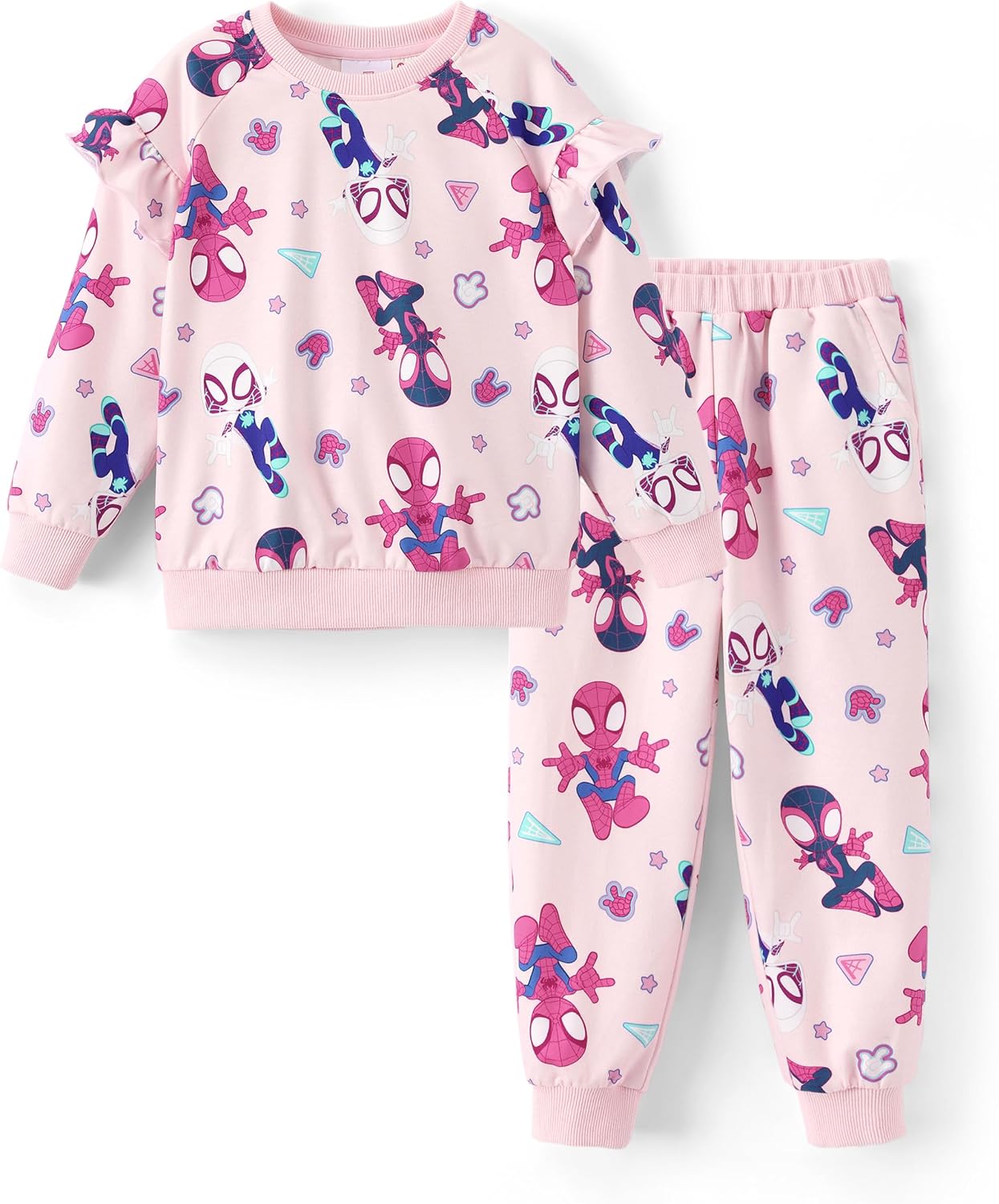 Disney Outfits for Girls Long Sleeve Shirt Pocket Pant Toddler Sweatsuit