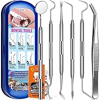 Vista 10 de Herramientas dentales removedor de placa, kit de herramientas de limpieza de dientes, kit de cuidado dental de acero inoxidable, herramienta