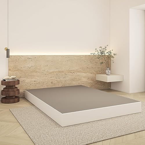 Miniatura 3 de Base de cama tamaño Queen de 7 pulgadas de alto, base de colchón de metal resistente de 3000 libras con funda de tela, fácil montaje, silenciosa,