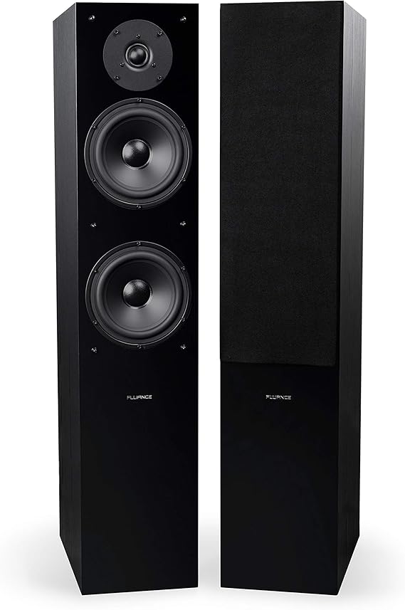 Fluance Elite High Definition Surround Sound Home Theater 7.0 Channel Speaker System Including 3-Way Floorstanding, Center Channel, Surround and Rear Surround Speakers - Black Ash (SX70BR)