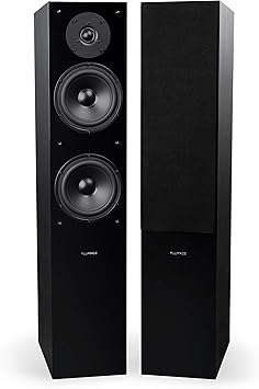 Fluance Elite High Definition Two-Way Floorstanding Loudspeakers for 2-Channel Stereo Listening or Home Theater System - Black Ash/Pair