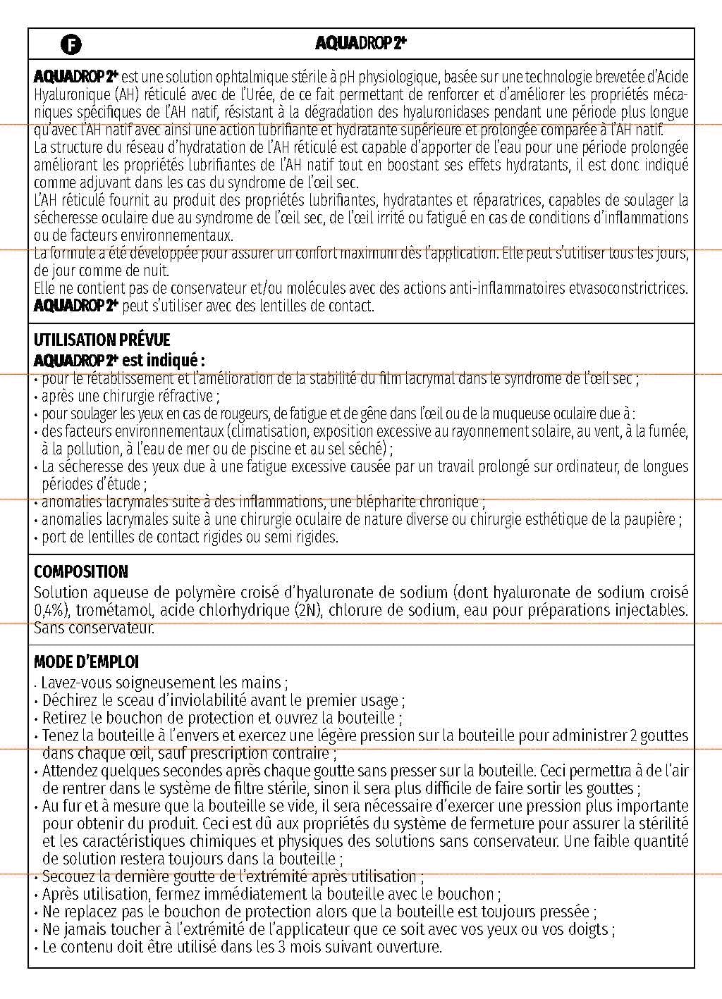 AQUADROP 2+ 30 Doses de 0.5ml Gouttes de Confort pour Yeux