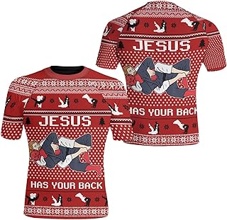 Christmas Ultra Soft Compression Shirt Short Sleeve for Men, Rash Guard Men Jiu Jitsu Short Sleeve