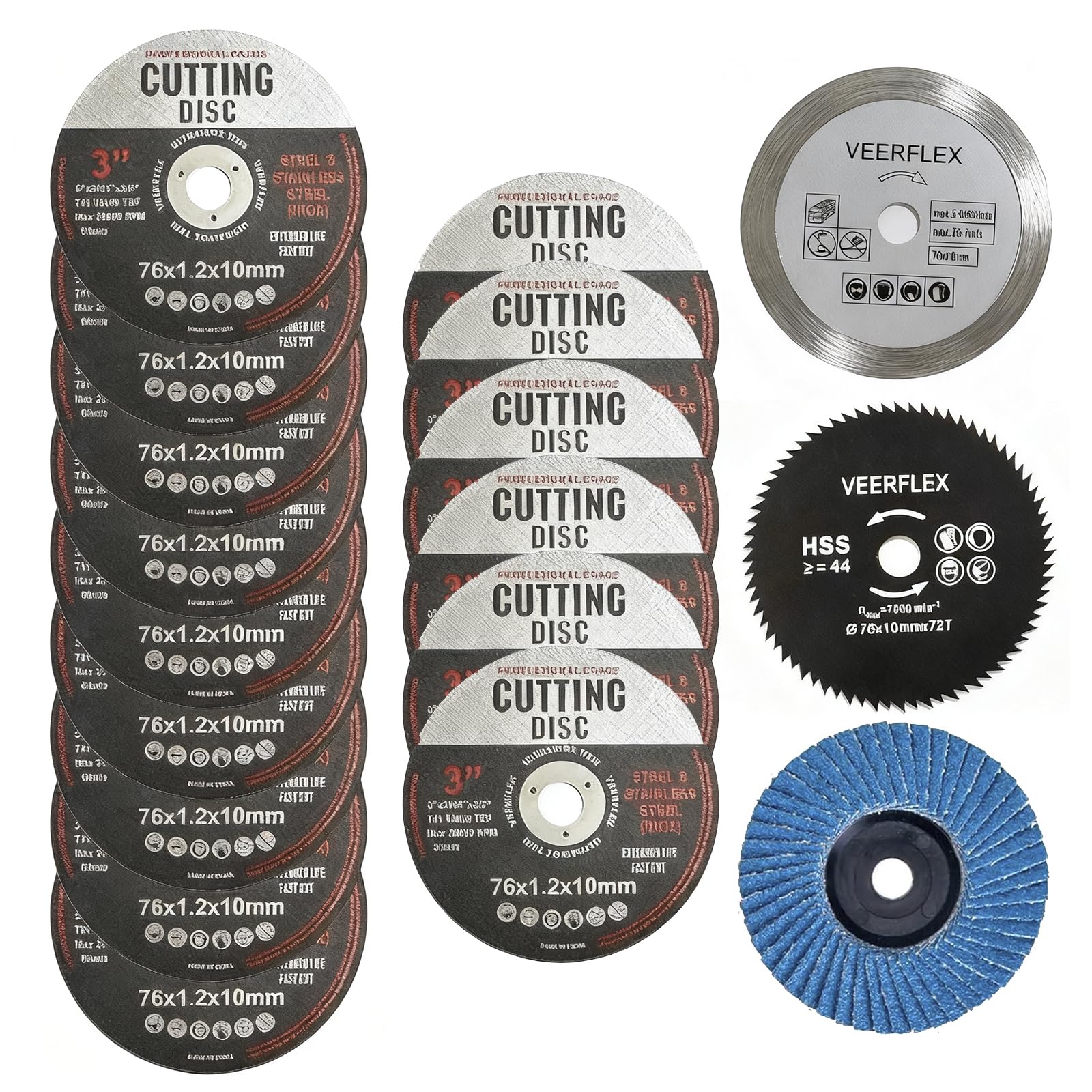 Angle Grinder Discs, 18PCS 76mm Cutting Disc, Cutting Discs Mini Angle Grinder Cutting Discs for angle grinder Applicable to Metal Stone Wood Plastic Grinding