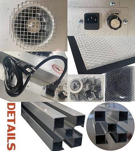 Miniatura 8 de Campana de flujo laminar vertical con flujo de aire, estación de trabajo limpia con ventilador de hoja de aluminio HEPA, volumen de aire nominal