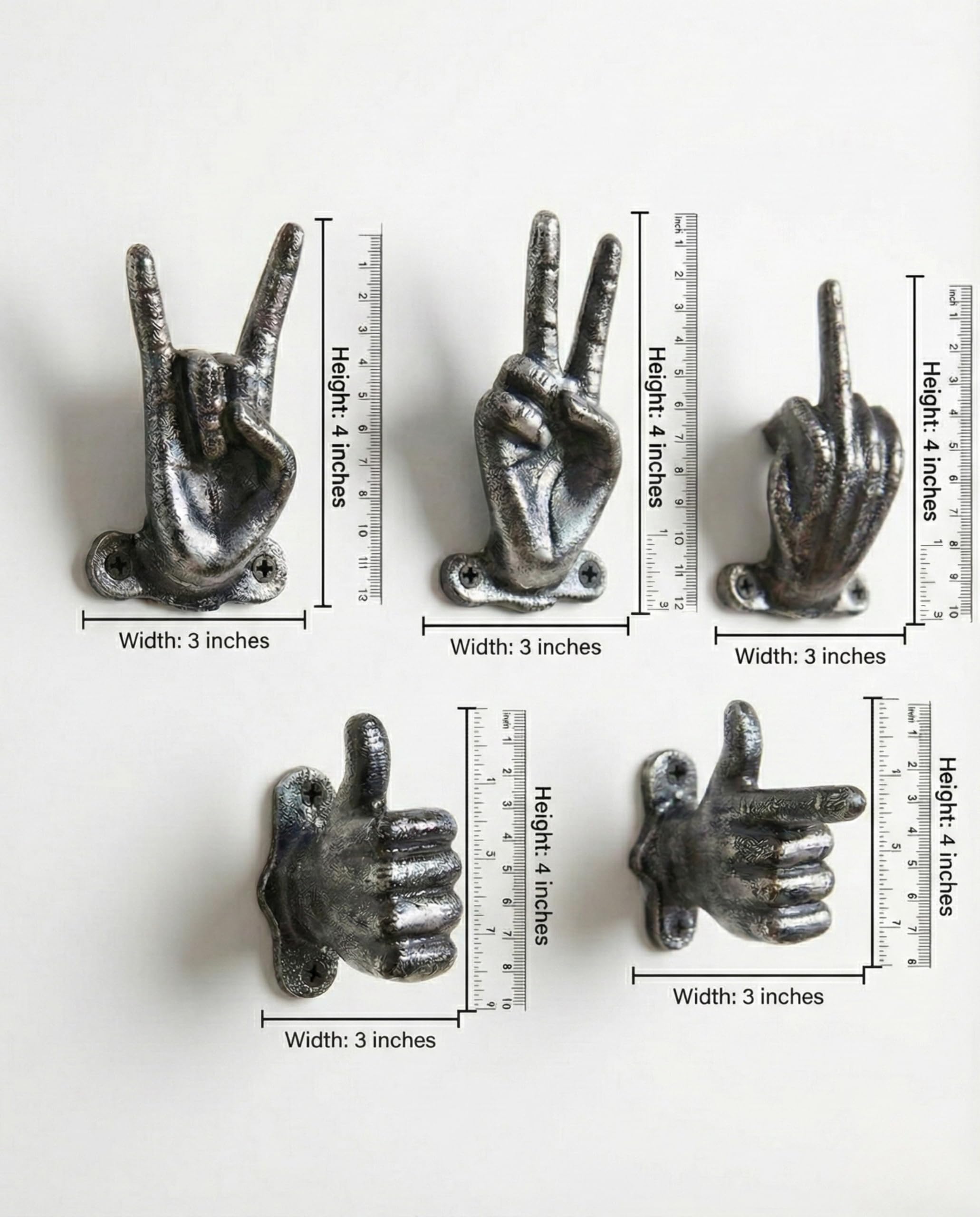 Amazon.com: AYZCORP Set of 5 Hand Gesture Decorative Wall Hooks, 4