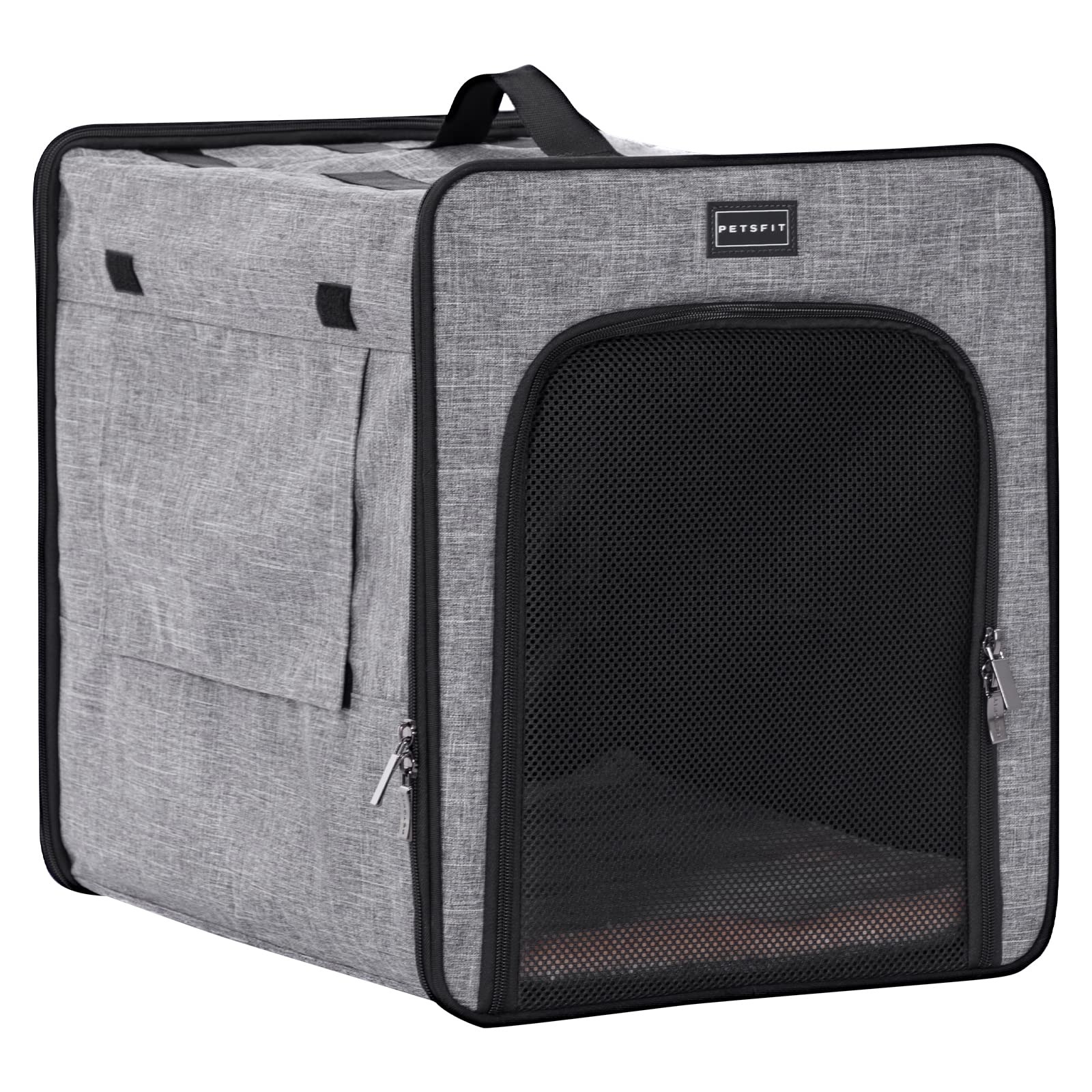 Petsfit Caisse de Transport pour Chien Pliable Sac pour Chien Chat Léger Caisse pour Voyage Voiture Boîte Oxford
