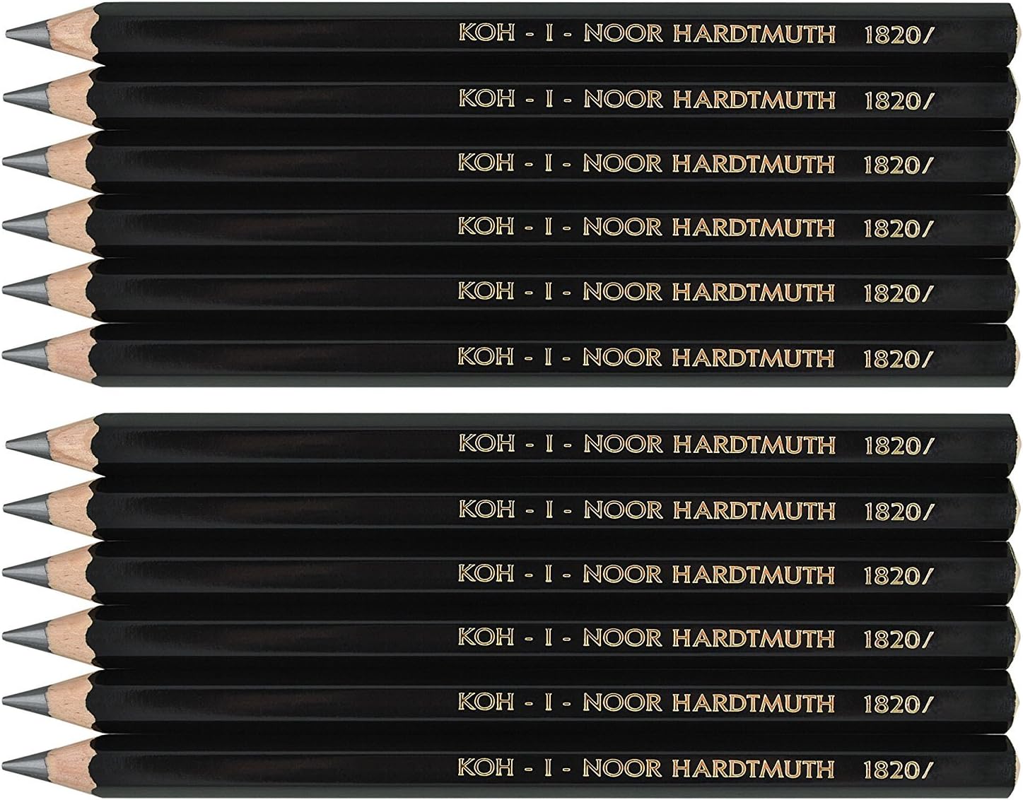 KohINoor Set of 12 Jumbo Graphite Pencil 1820 10mm Diameter 3x 2B, 2x