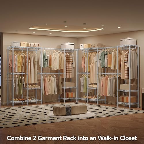 Miniatura 3 de H7 Pro - Perchero de alta resistencia para colgar ropa, armario independiente con barras de suspensión expandibles, organizador de armario,
