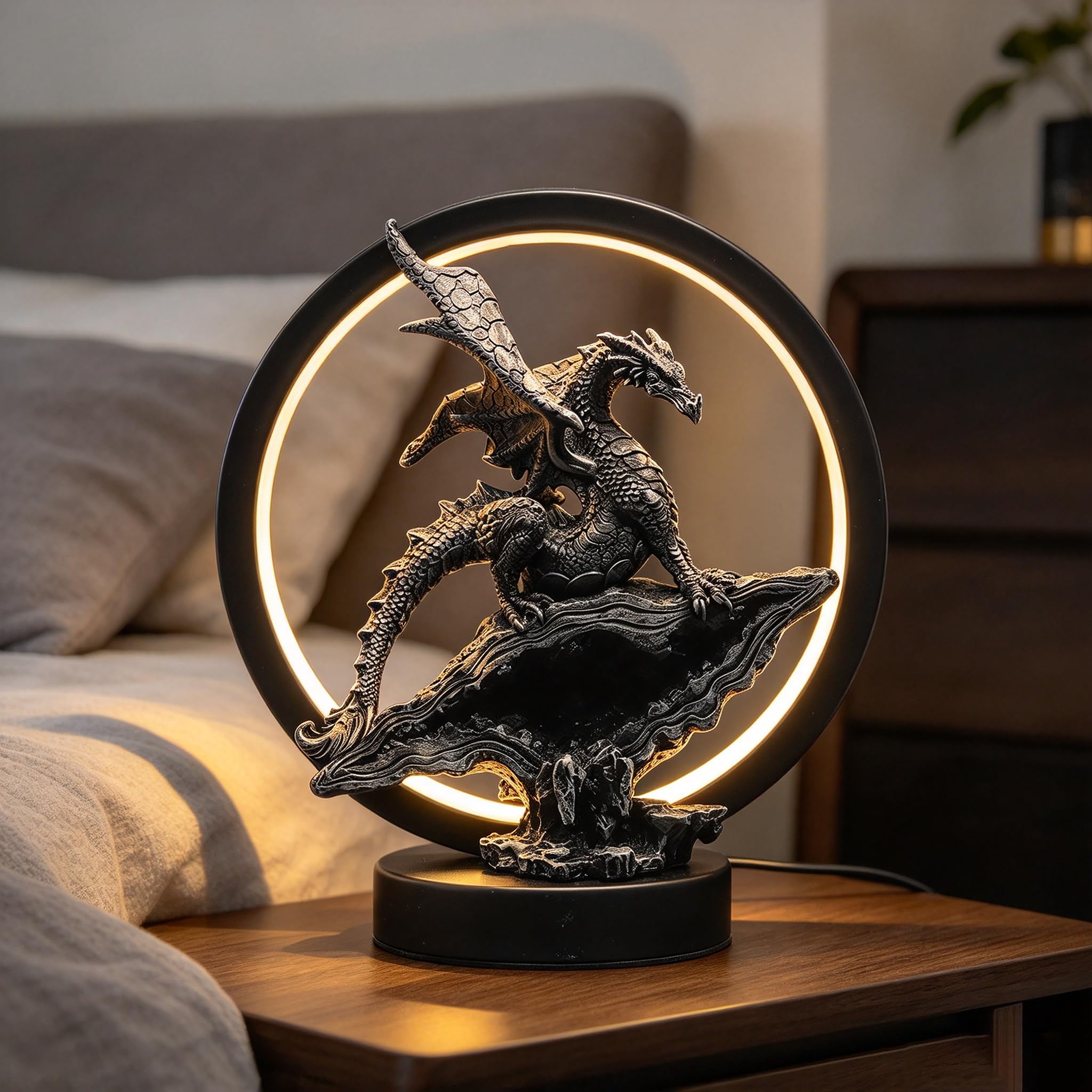 Dragon Table Lamp Desk Nightlight Dragons Medieval Decorations