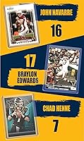 Vista 3 de Tarjetas de leyendas del fútbol de Michigan Wolverines (9): Tom Brady, Charles Woodson, Braylon Edwards, Desmond Howard, Chad Henne, Rick Leach, Jim