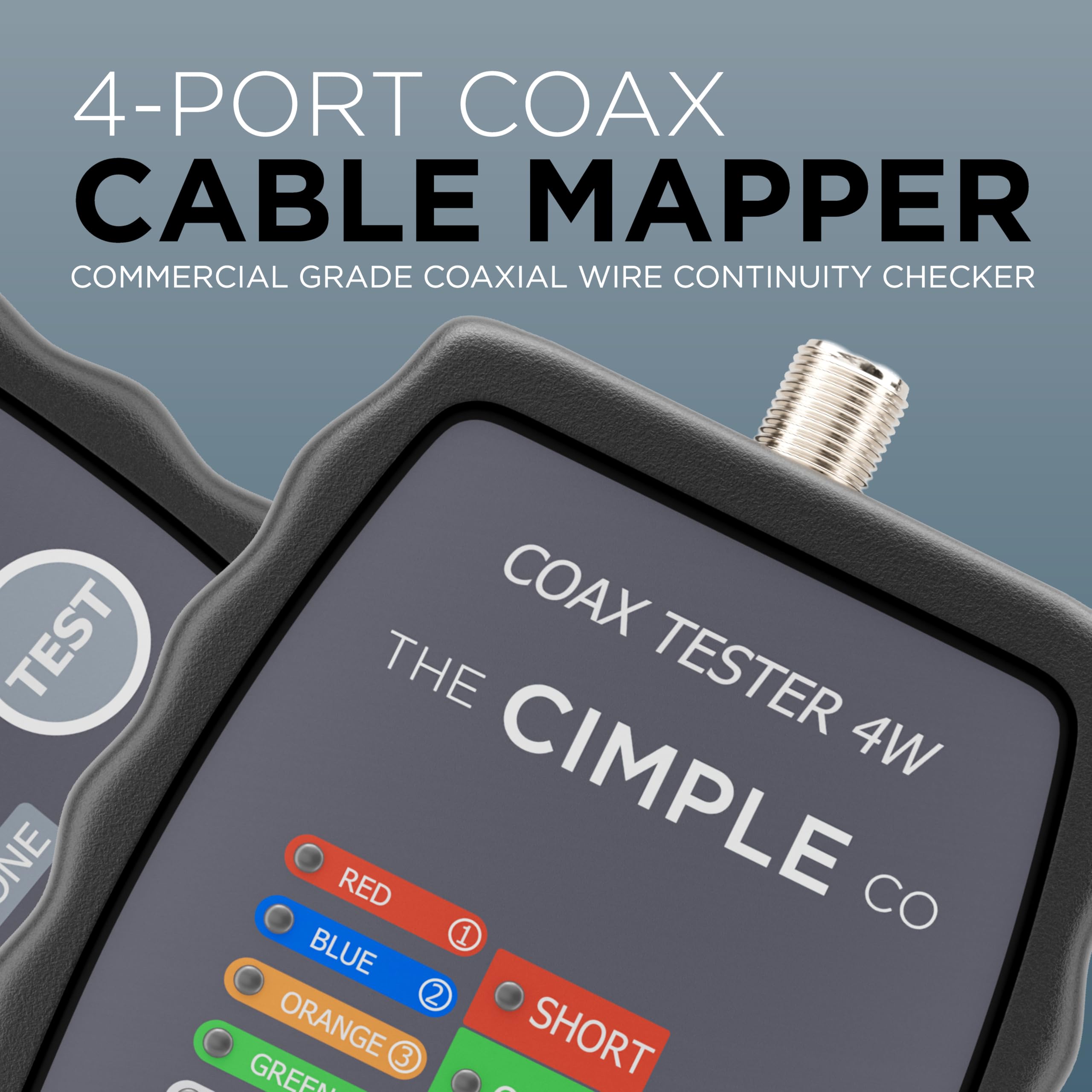 The CIMPLE CO - Mapeador de cables coaxiales, probador, rastreador y tóner | Comprobador de continuidad de cables coaxiales de grado comercial