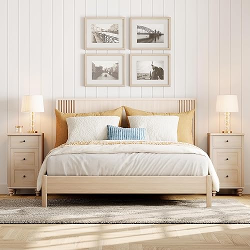 Miniatura 2 de WAMPAT Mesitas de noche con estación de carga, juego de 2 mesas auxiliares con tomas de corriente y puertos USB para sala de estar, mesa auxiliar