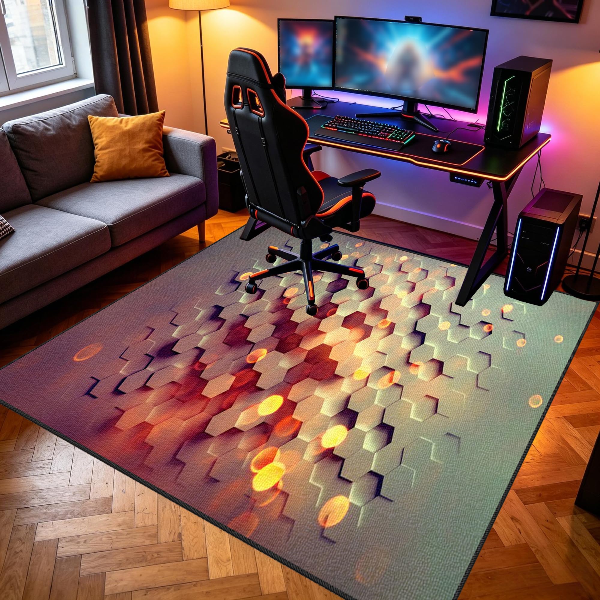 Mata do zabawy do pokoju chłopięcego, mata dla graczy, antypoślizgowa mata na krzesło do gier, mata do zabawy do dekoracji pokoju zabaw, mata ochronna na podłogi 80 x 130 cm / 31,50 x 51,18 cala