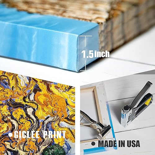 Miniatura 1542 de A&T ARTWORK The Starry Night de Vincent Van Gogh. Tamaño del marco: 36 x 30 pulgadas, tamaño de la imagen: 30 x 24 pulgadas, reproducciones clásicas