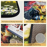 Vista 27 de Alfombras de Cocina Marrón, Alfombras de Microfibra Antideslizantes y Lavables para el Piso de la Cocina, Juego de 2 Piezas de Alfombras Decorativas