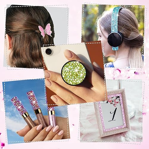 Vista 46 de NiArt Cinta autoadhesiva de diamantes de imitación de cristal, 6 rollos, 0.4 in de ancho, total de 6 yardas, multifuncional, decorativa, piedras 6