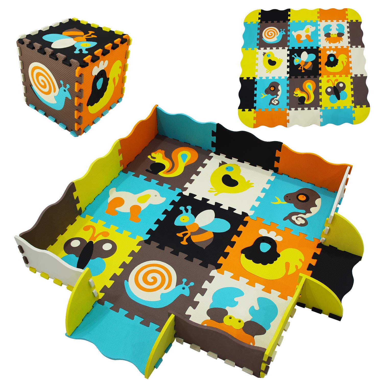 Meiqicool Baby Crawling Mat Puzzle Play Foam Tiles Non