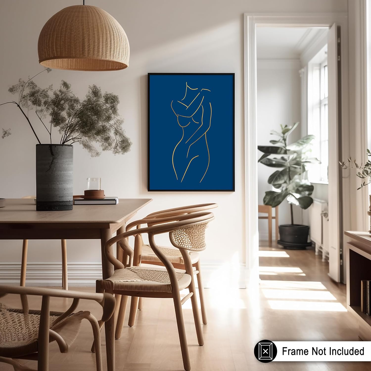 Poster Master Woman Poster - Naked Sketch Print - Line & Lady Illustration - Outline Design - Modern Art - Nude Abstract Piece - Minimal Living Room or Bedroom Wall Decor - 8x10 UNFRAMED Wall Print