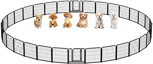 Yaheetech - Corralito para perros, para uso en exteriores e interiores, valla de metal resistente para mascotas, corral para ejercicio, casas