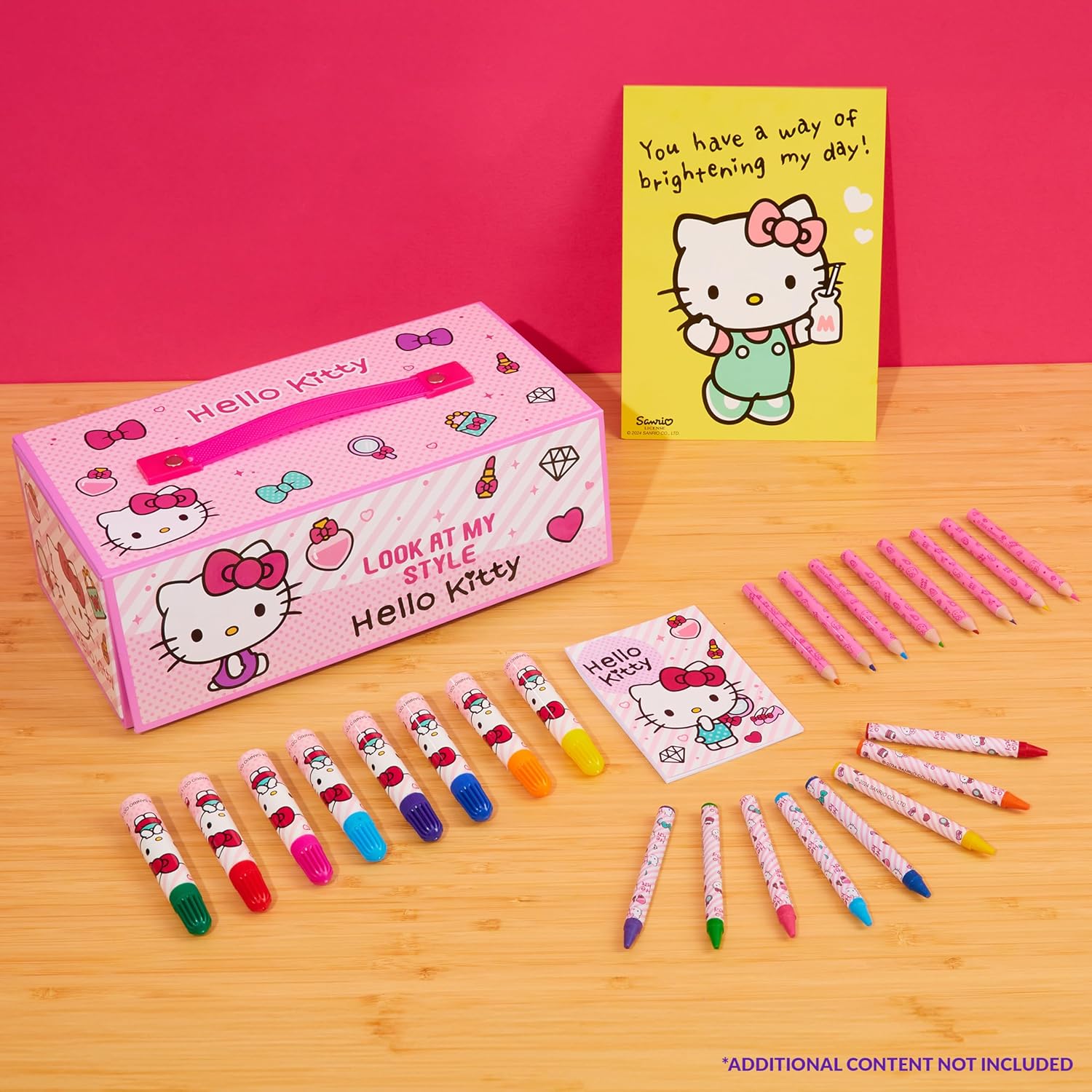 Hello Kitty Colored Pencils Art Supplies Kids Drawing Kit School Supplies Painting Kit Girls Drawing Pencils Art Kit Travel Case with Crayons Arts and Crafts for Kids 4-12 (Pink)